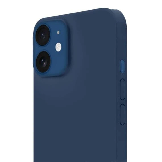 Etui do iPhone 12 Mini silikonowe z mikrofibrą soft touch, granatowe (6)