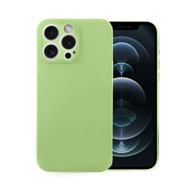 Etui do iPhone 12 Pro Max silikonowe z mikrofibrą soft touch, jaśminowa zieleń (2)