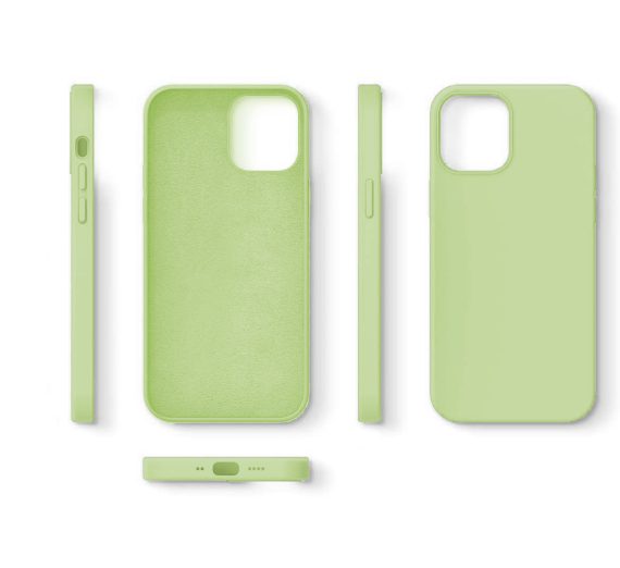 etui do iphone 12 mini silikonowe z mikrofibrą premium soft touch jaśminowe zielone 2