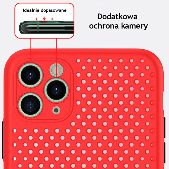 Etui Iphone 12 Oddychające Złoty Ciemno Czerwone 1