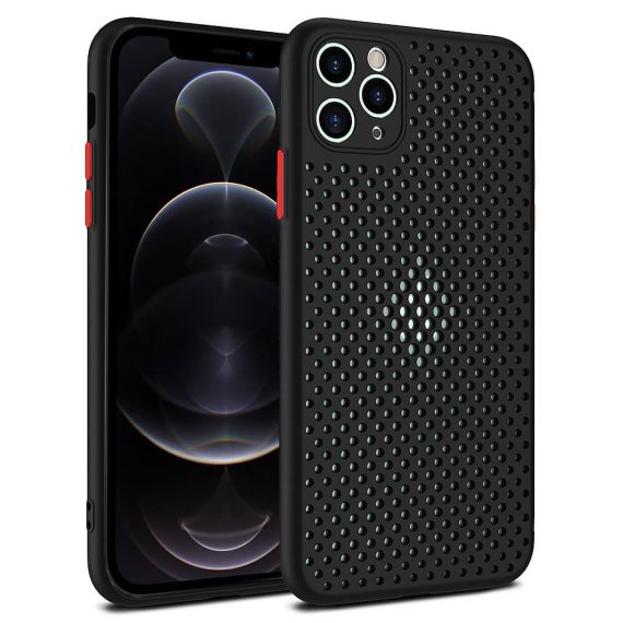 Etui do iPhone 12 Pro oddychające nowoczesne czarne