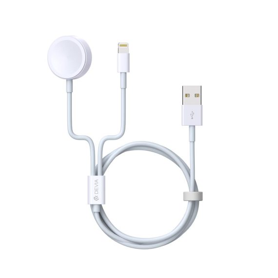 Ładowarka USB 2w1 do Apple Watch oraz Lightning biała