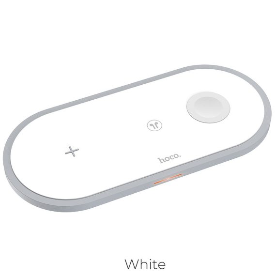 Bezprzewodowa nowoczesna ładowarka indukcyjna Qi biała 3w1 do iPhone, Apple Watch, AirPods