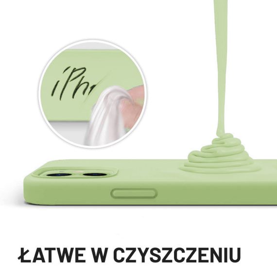 etui do iphone 12 silikonowe z mikrofibrą premium soft touch jaśminowe zielone (2)