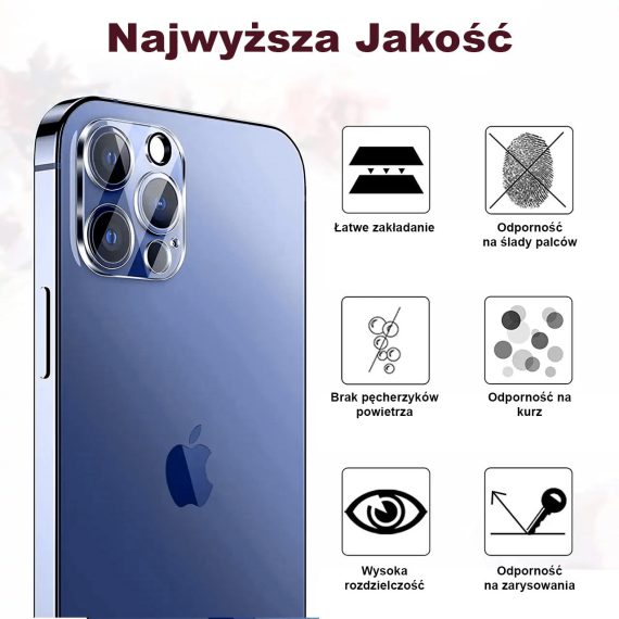 iphone 12 pro pebne szkbo hartowane na caby aparat, kamer 3 got