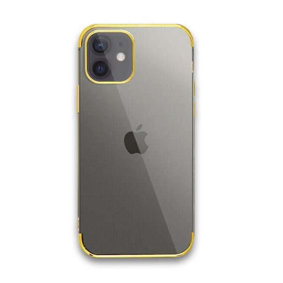 Etui do iPhone 12 Mini transparentne premium ze złotymi bokami