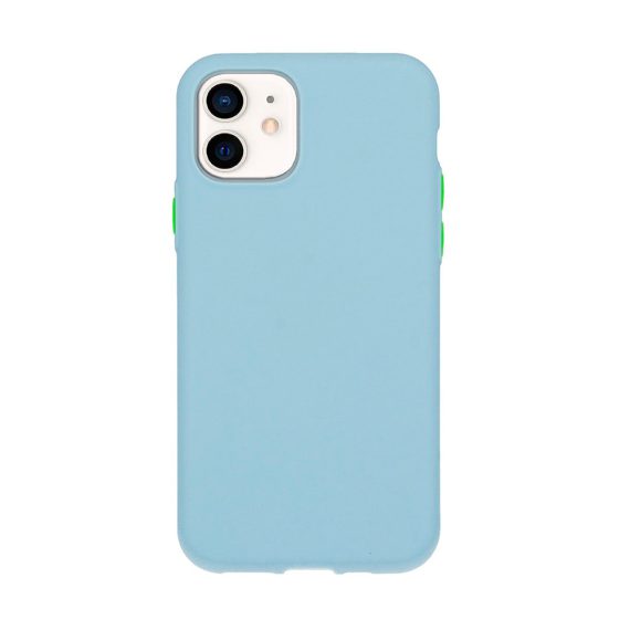 Etui do iPhone 12 silikonowe elastyczne z kolorowymi przyciskami fancy niebieskie