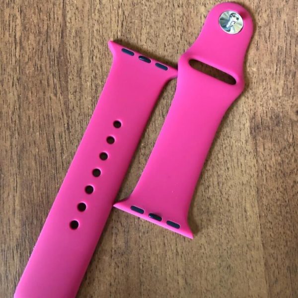Bright Silicone Apple Watch Band Barbie Pink Review Photo 1 V1