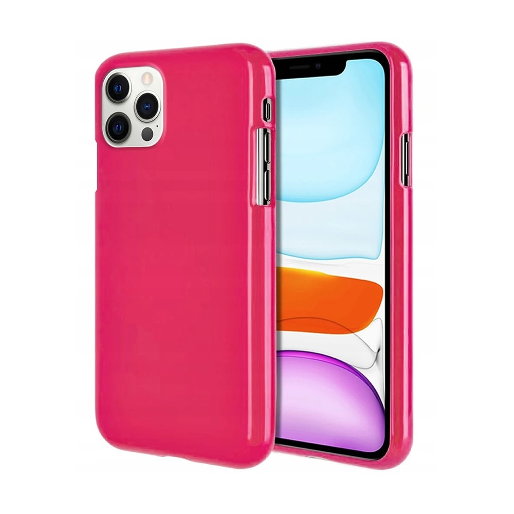 Etui do iPhone 12 Pro Max silikonowe elastyczne z osłoną na aparat różowe
