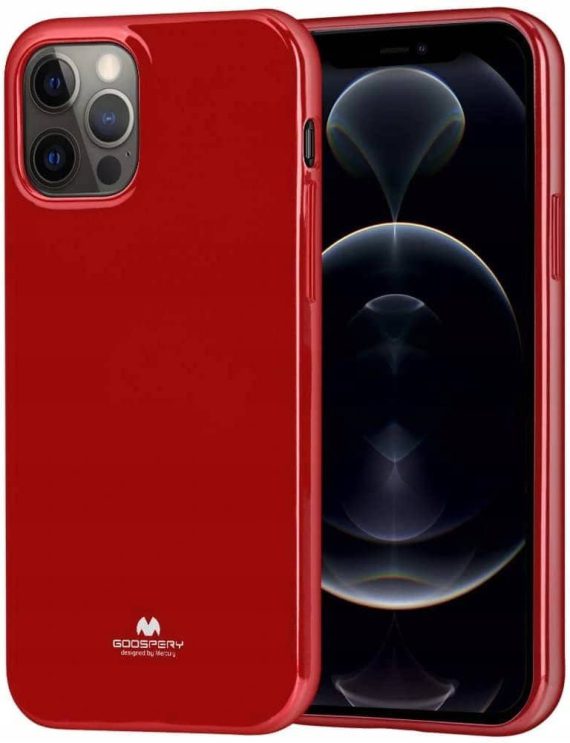 Etui do iPhone 12 Pro Max silikonowe elastyczne z osłoną na aparat czerwone