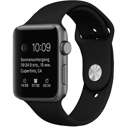 Sportowy pasek silikonowy do zegarka Apple Watch 7 / 6 / 5 / 4 / 3 / SE 38/40/41mm – kolor czarny