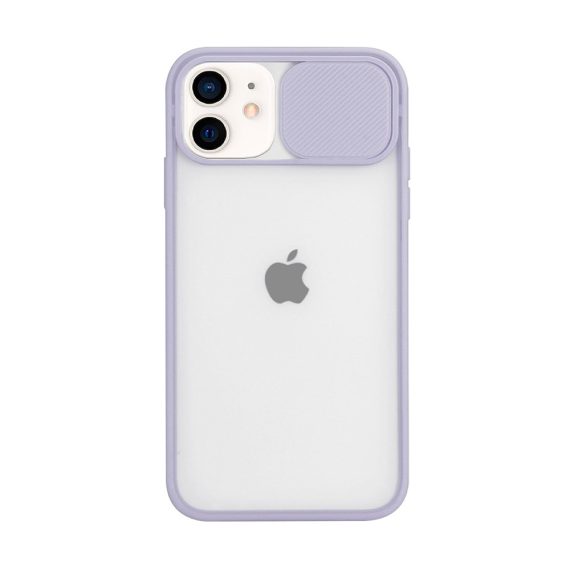 Etui do iPhone 12 silikonowe z ochroną aparatu fioletowe liliowe