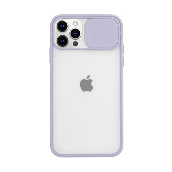 Etui do iPhone 12 Pro silikonowe z ochroną aparatu fioletowe liliowe