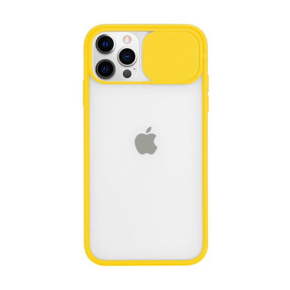 Etui do iPhone 12 Pro silikonowe z ochroną aparatu żółte