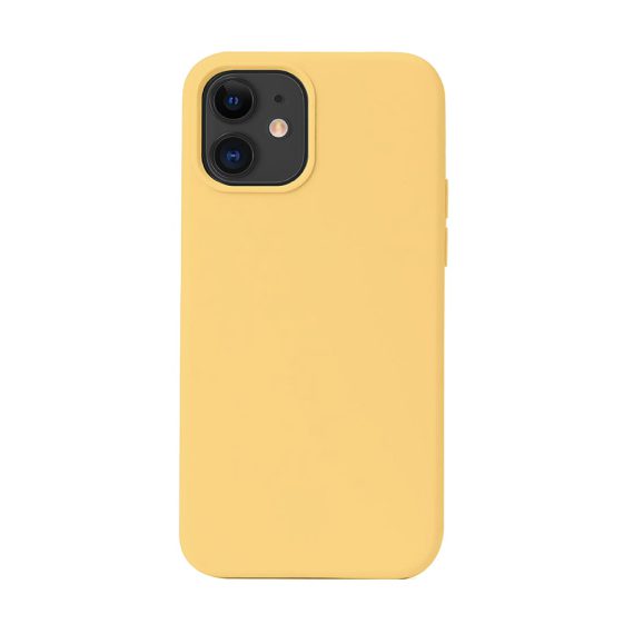 Etui do iPhone 11 silikonowe z mikrofibrą premium soft touch szafranowy żółty