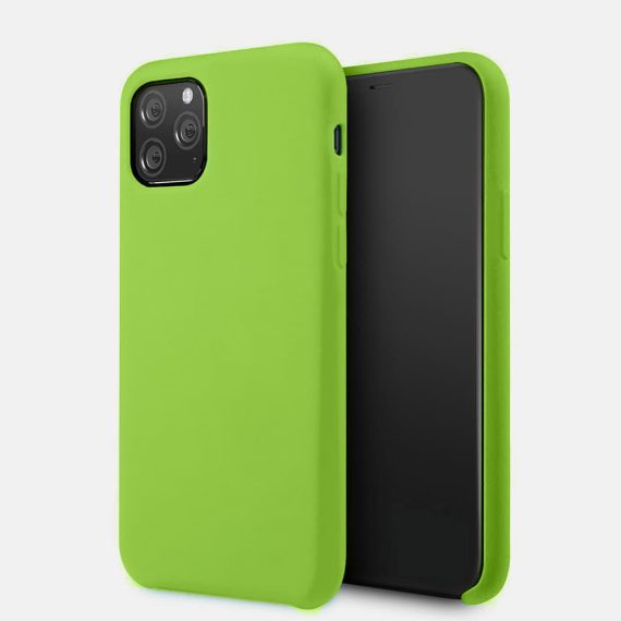Etui do iPhone 11 Pro silikonowe z mikrofibrą soft touch, zielone