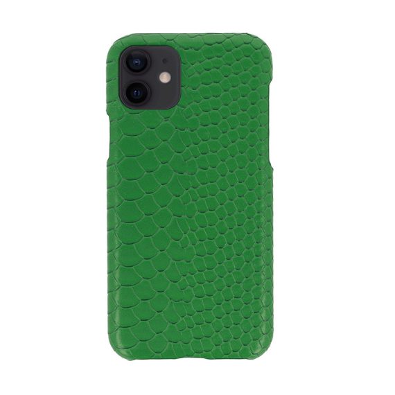 Etui do iPhone 12 Mini stylowe eleganckie wężowa skóra zielone
