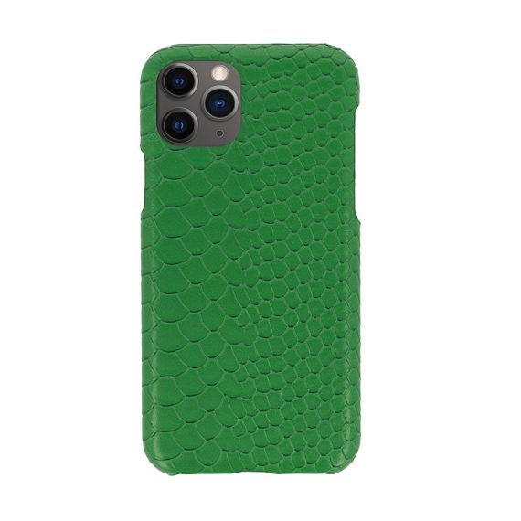 Etui do iPhone 11 Pro stylowe eleganckie wężowa skóra zielone