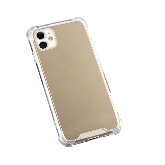 Etui do iPhone 11 stylowe złote lustro ze wzmacnianymi bokami