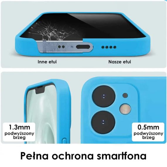 etui do iphone 12 mini silikonowe z mikrofibrą premium soft touch jasnoniebieski 2