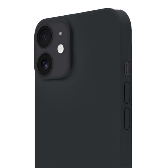 Etui do iPhone 12 Mini silikonowe z mikrofibrą soft touch, czarne (6)