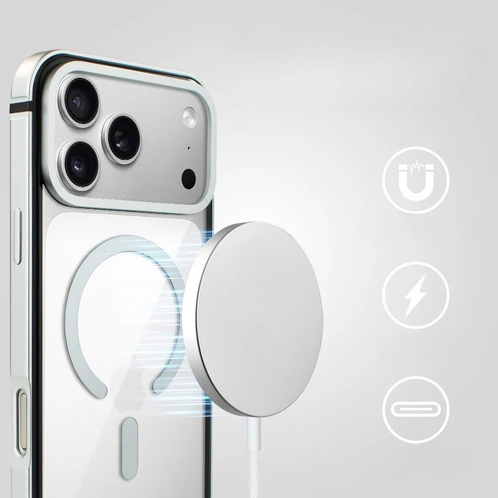 Ładowarka magnetyczna do MagSafe iPhone 17:16:15:14:13:12 (Mini:Plus:Pro:Pro Max) Qi 15W biala4