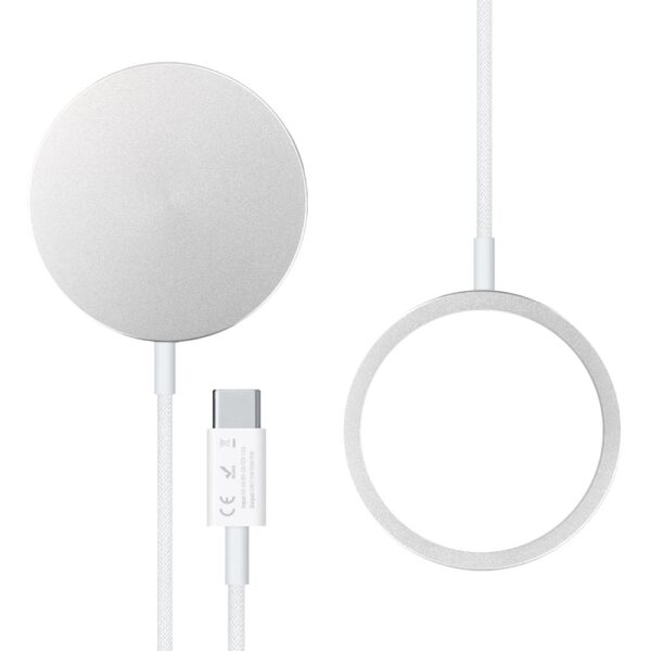 Ładowarka magnetyczna do MagSafe iPhone 17:16:15:14:13:12 (Mini:Plus:Pro:Pro Max) Qi 15W biala6