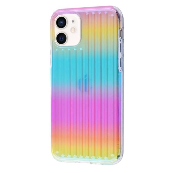 Etui do iPhone 12 przezroczyste gradient tęczowe Glitter laser case