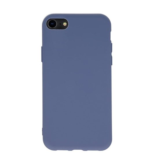 Etui do iPhone SE2022/SE2020/8/7 silikonowe z mikrofibrą premium soft touch niebieskie