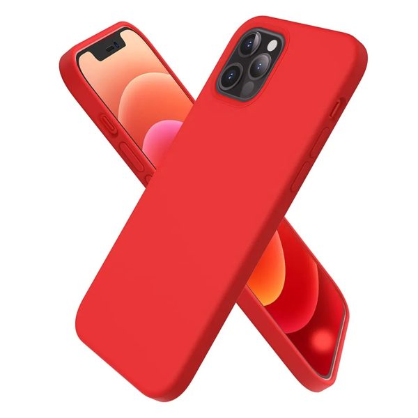 etui do iphone 12 pro max silikonowe z mikrofibrą premium soft touch czerwone (1)