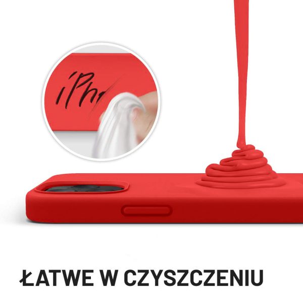 etui do iphone 12 pro max silikonowe z mikrofibrą premium soft touch czerwone (2)