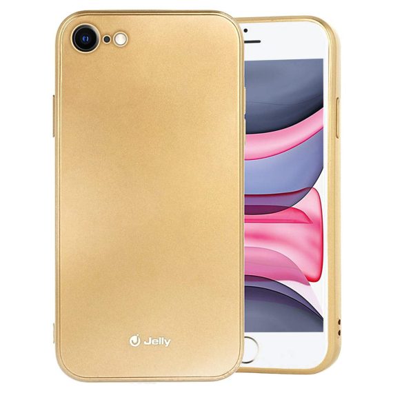 Etui do iPhone SE2022/SE2020 /8/7 silikonowe elastyczne z osłoną na aparat złote