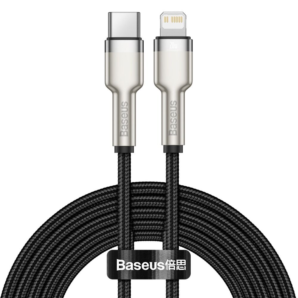Kabel USB-C do iPhone Lightning  (wszystkie modele)  do szybkiego ładowania PD QC czarny, 2 metry