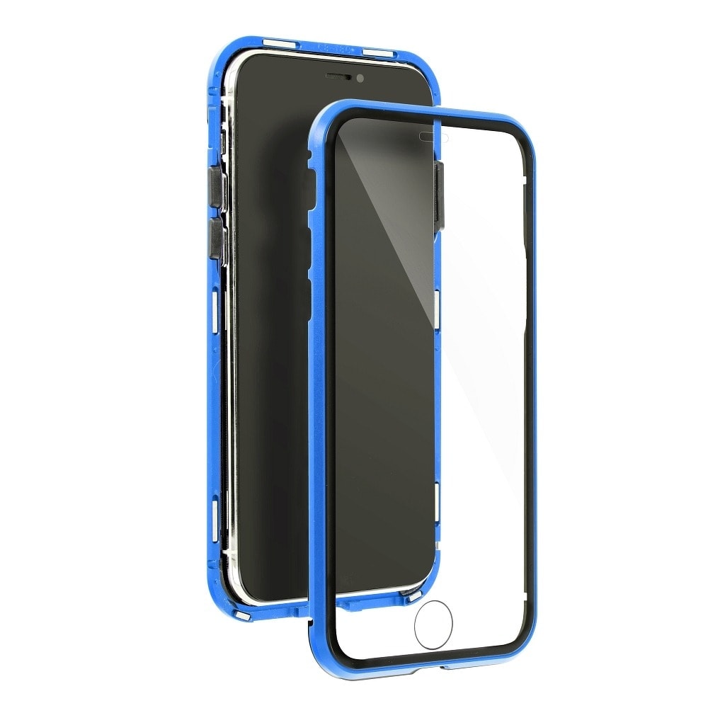 Obudowa pancerna szkło hartowane przód+tył magnetyczna do iPhone 12 Pro Max niebieska
