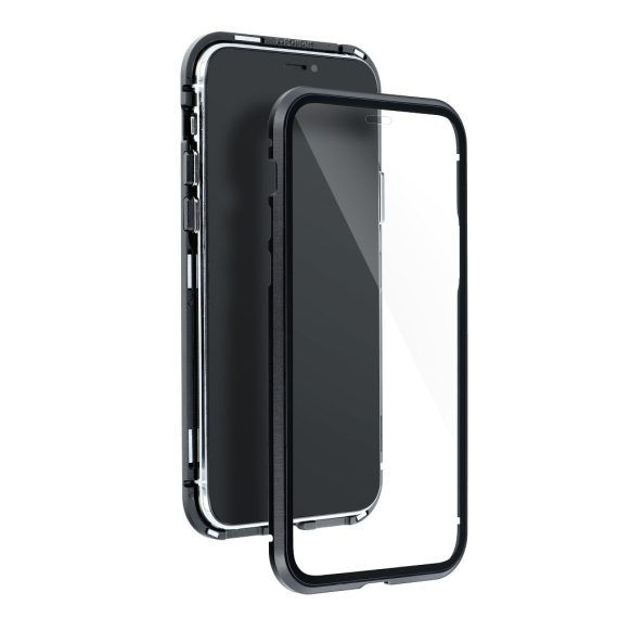 Obudowa pancerna szkło hartowane przód + tył magnetyczna do iPhone 12 Pro Max czarna