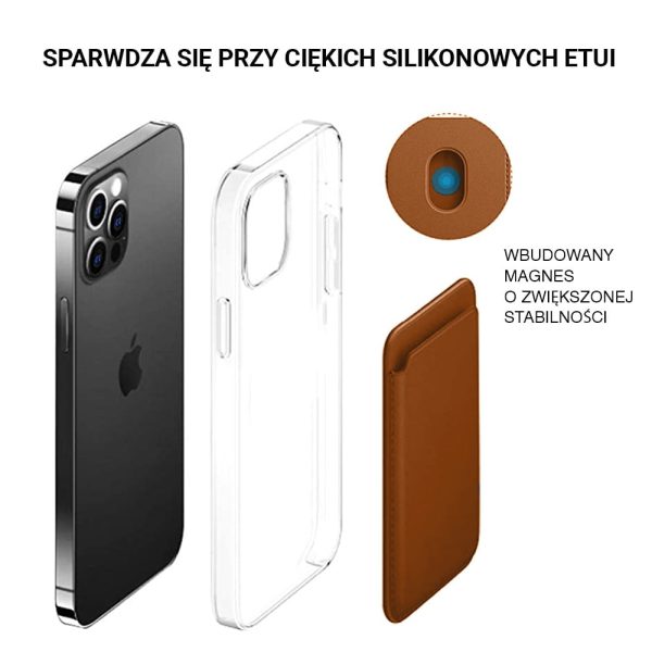 Magnetyczny Skórzany Portfel Z Kieszeni Na Karty Br Zowy 3