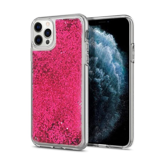 Etui do iPhone 12 Pro Max przezroczyste silikonowe różowy brokat