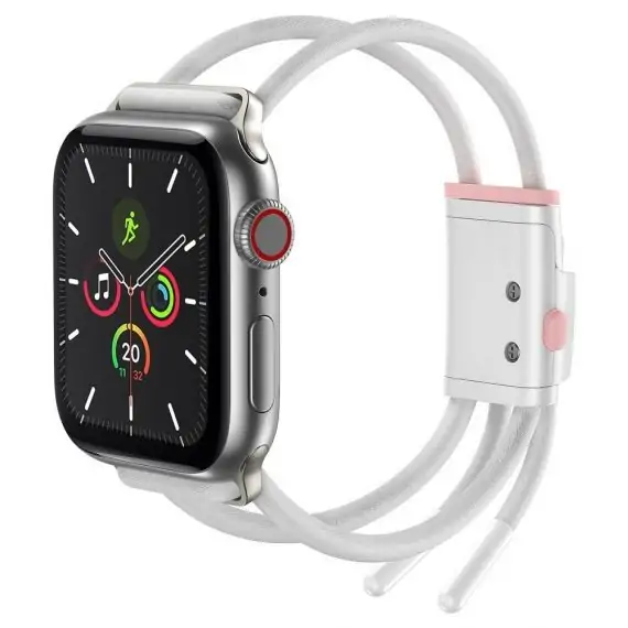 Minimalistyczny pasek sznurkowy Let’s go biały do Apple Watch Series 3-9 / SE 38/40/41mm