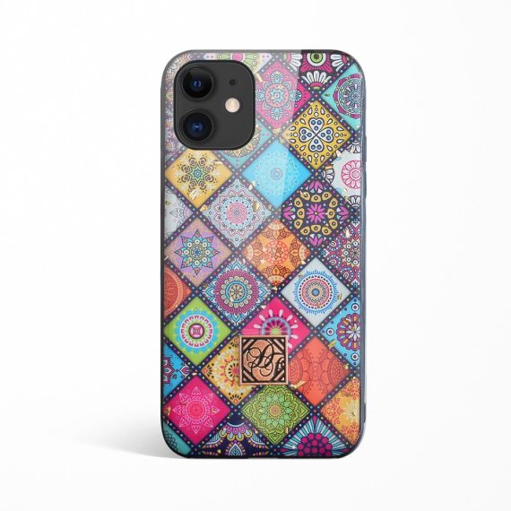 Etui do iPhone 12 eleganckie kolorowa mozaika Maroko