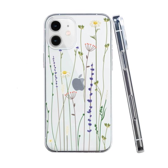 Etui do iPhone 12 silikonowe przeźroczyste wiosenne kwiaty