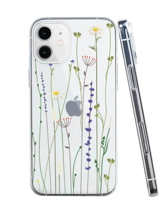 iphone 12 przezroccyste z nadrukiem kwiatki1