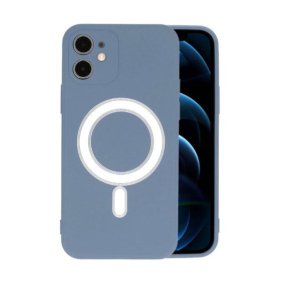 Etui do iPhone 12 Mini silikonowe premium z MagSafe niebieskie