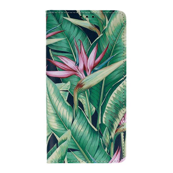 Etui do iPhone 12 Mini eleganckie stylowe różowe kwiaty na tle liści