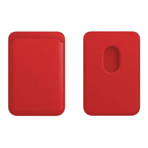 Skórzany portfel do iPhone 12/Pro/Pro Max/Mini MagSafe magnes na karty czerwony