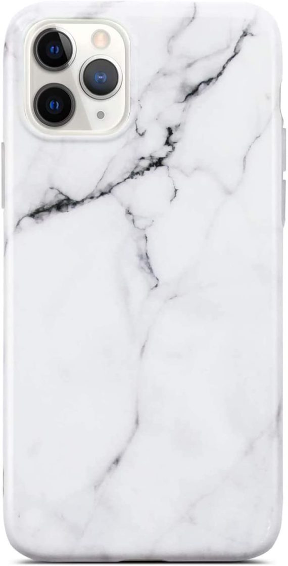 Etui do iPhone 11 Pro Max eleganckie biało-czarny marmurek