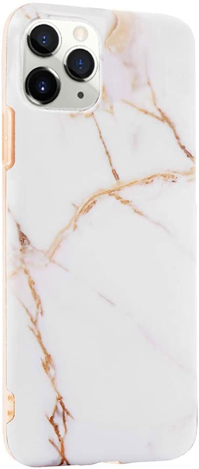 Etui do iPhone 11 Pro eleganckie biało-złoty marmurek