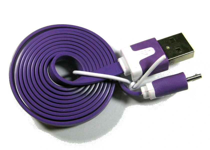 Kabel USB – Lightning, metalowe końcówki, 1 metr, fioletowy