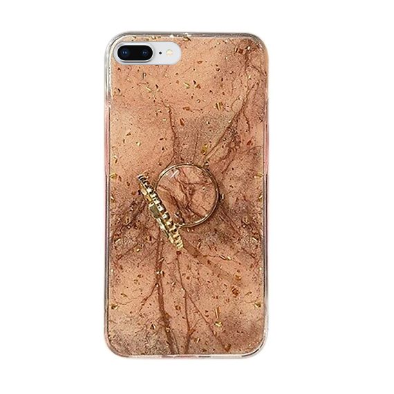 gold foil marble phone case with ring for iphone xs 1