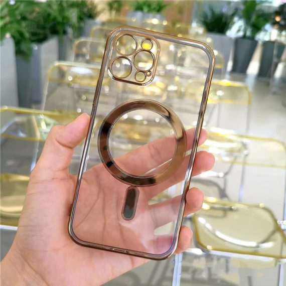 etui iphone 12 pro max magsafe złota ramka ochrona kamery