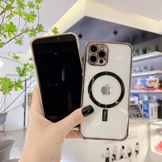 etui iphone 12 pro magsafe złota ramka ochrona kamery 5